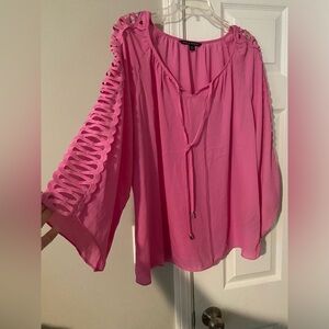 Zac & Rachel Pink Relaxed Cut Out Blouse